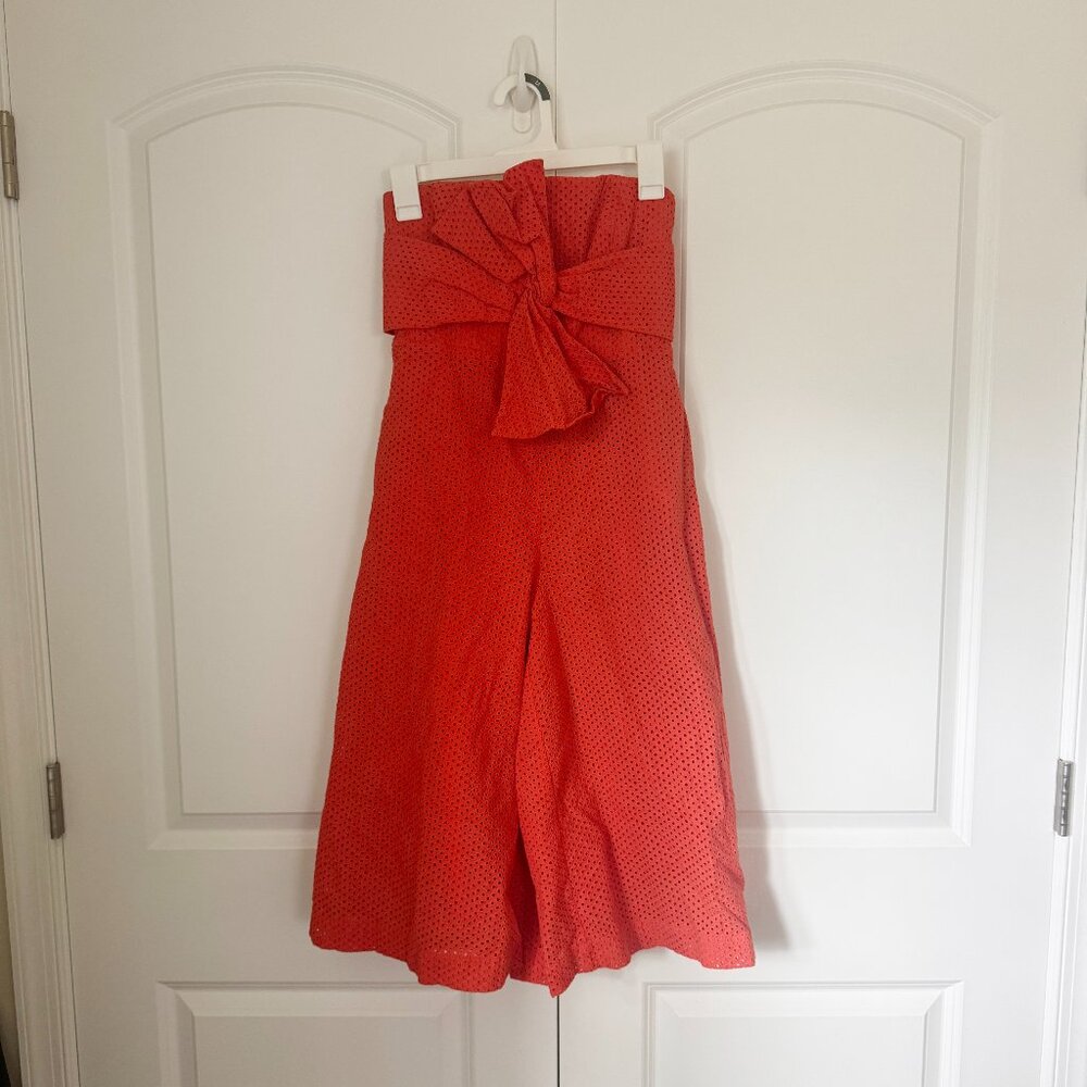 Anthropologie Coral Eyelet Romper Size 4